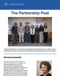 Image of most recent Partnership Post newsletter